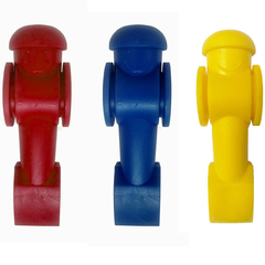 3 Bonecos Para Pebolim 5/8 -vermelho, Amarelo E Azul - Klopf
