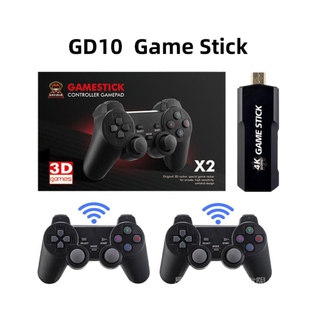 Game Stick Retrô 4k 64G com 30.000 Jogos Nostálgicos + 2 Controles Sem