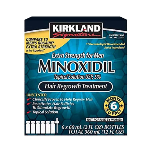 Caixa Minoxidil Kirkland 5 Com 6 Frascos Aplicador Original