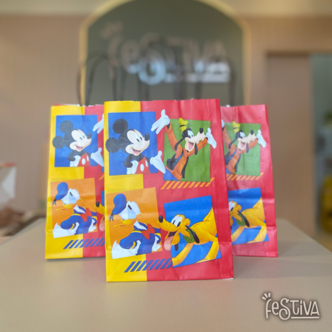 KIT SACOLA DE PAPEL KRAFT MINECRAFT COM TAG - Festiva