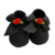 Sapatinho de Lese preto com florzinha vermelha - 06 a 09 meses - comprar online