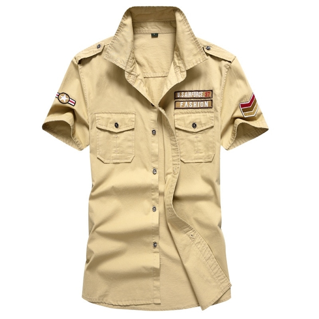 camisa manga curta militar