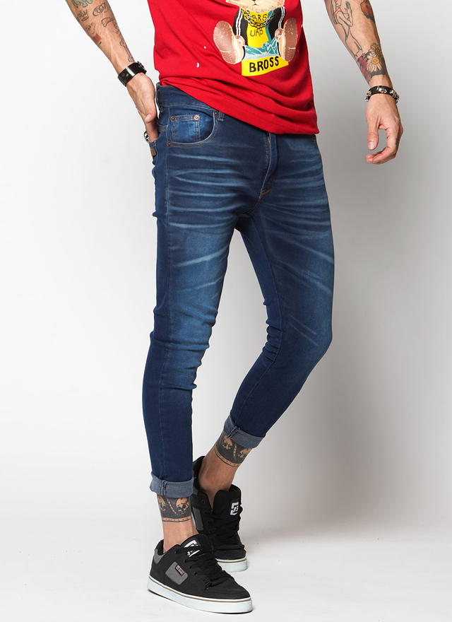 JEAN BROSS SUPER SKINNY LOCALIZADO ARRUGAS HOMBRE