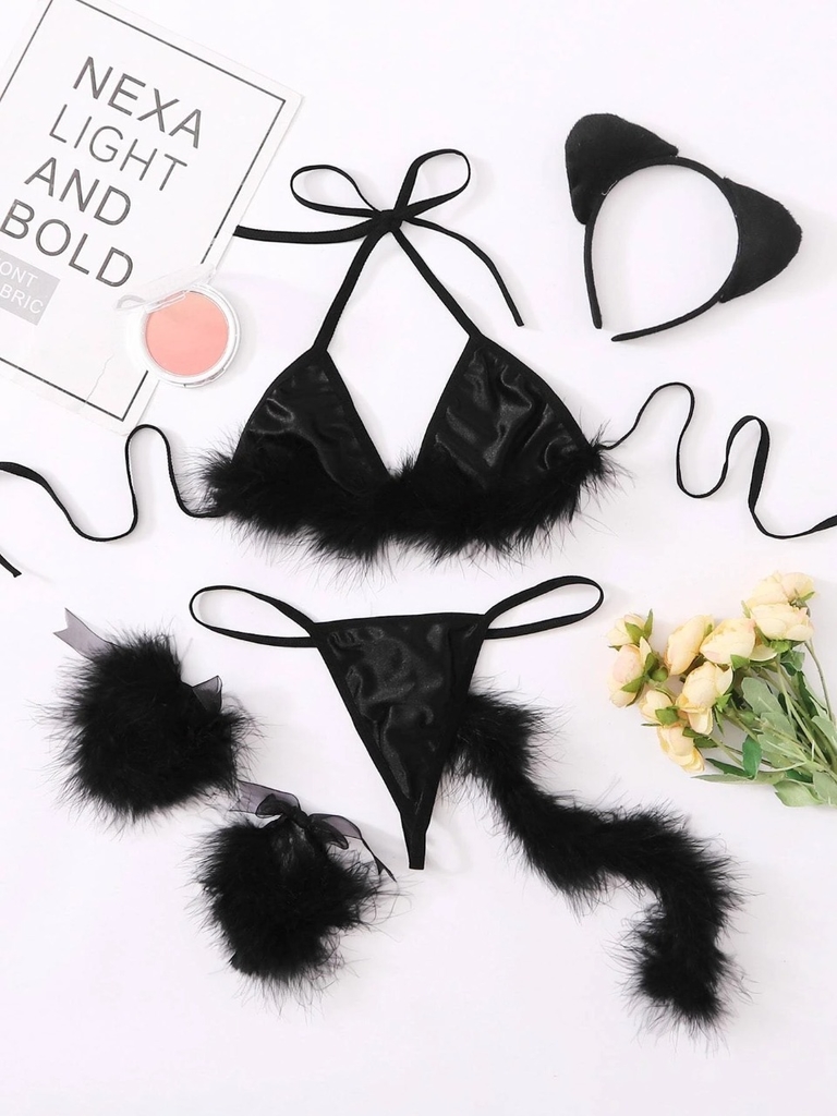 Lencería Femenina Sexy Tentación Peluche Conejo Cola Traje de estilo  dividido Pijama Conjunto de cuatro piezas para mujer | Linio Perú -  GE582FA0G2O8ULPE