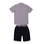 Conjunto de Camisa em Tecido Xante Melange com Bordado e Plaquinha e Shorts Color com Cinto - Buabua.club | Loja Moda Bebê e Infantil + Clube de Benefícios
