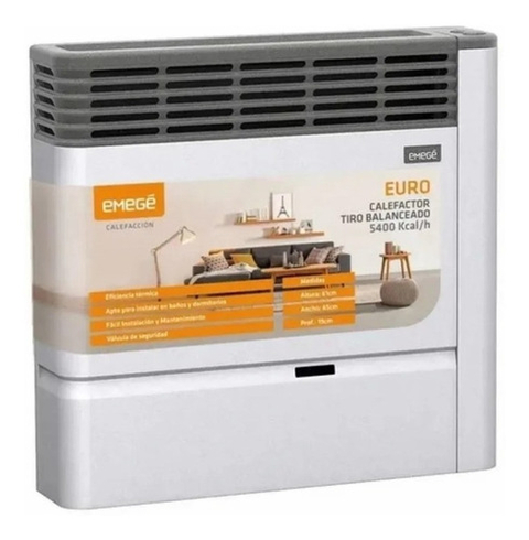 Calefactor multigas Emege 5400 Kcal Tbu - Mod. Euro 2155.