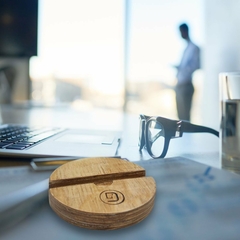 Soporte De Celular Ecológico De Madera Natural Circulo