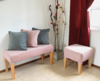 Combo Living | Pie de cama + Puff + 3 Almohadones