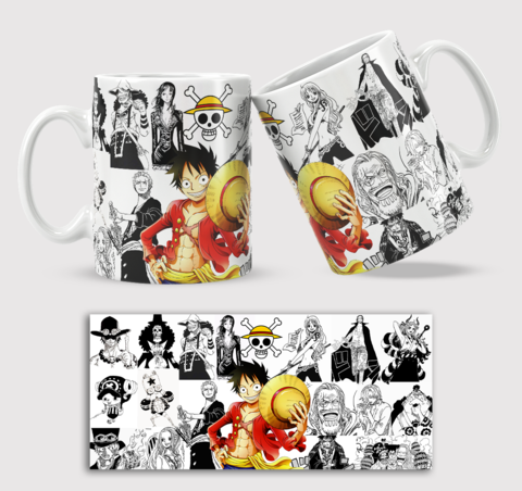 Caneca One Piece Nami E Anne E Personagens Interior E Alça Laranja