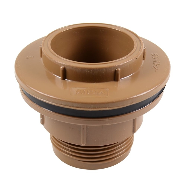 Adaptador Flange 50mm x 1.1/2" Soldável para Caixa D'água em PVC Viqua