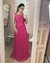 {Lavínia} Vestido Longo Evasê em Renda com Detalhes em Guipure e Tule Madrinha Casamento (cor Rosa Pink) na internet
