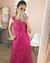 {Lavínia} Vestido Longo Evasê em Renda com Detalhes em Guipure e Tule Madrinha Casamento (cor Rosa Pink) - comprar online
