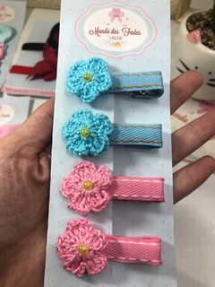Hair clip flor de croche - comprar online
