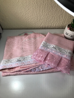 kit de toalhas rosa