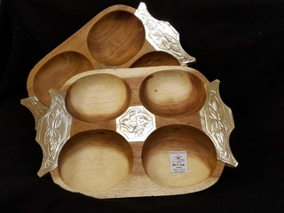 Copetinero x4 de Madera Pacara y Alpaca Art.25301