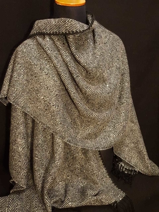 Ruana lana espiga bordes crochet Art:C1320