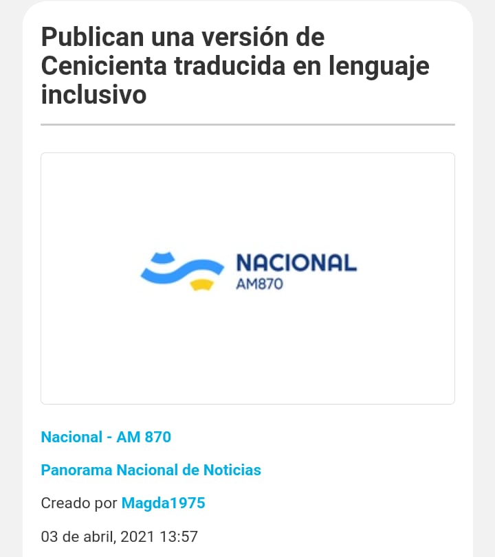 Cenicienta en Radio Nacional