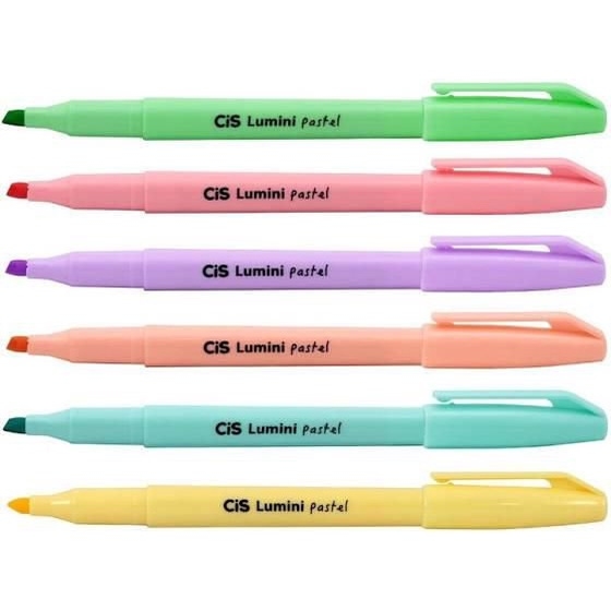 Marca Texto Cis Lumini Pastel Estojo Com 6 Cores