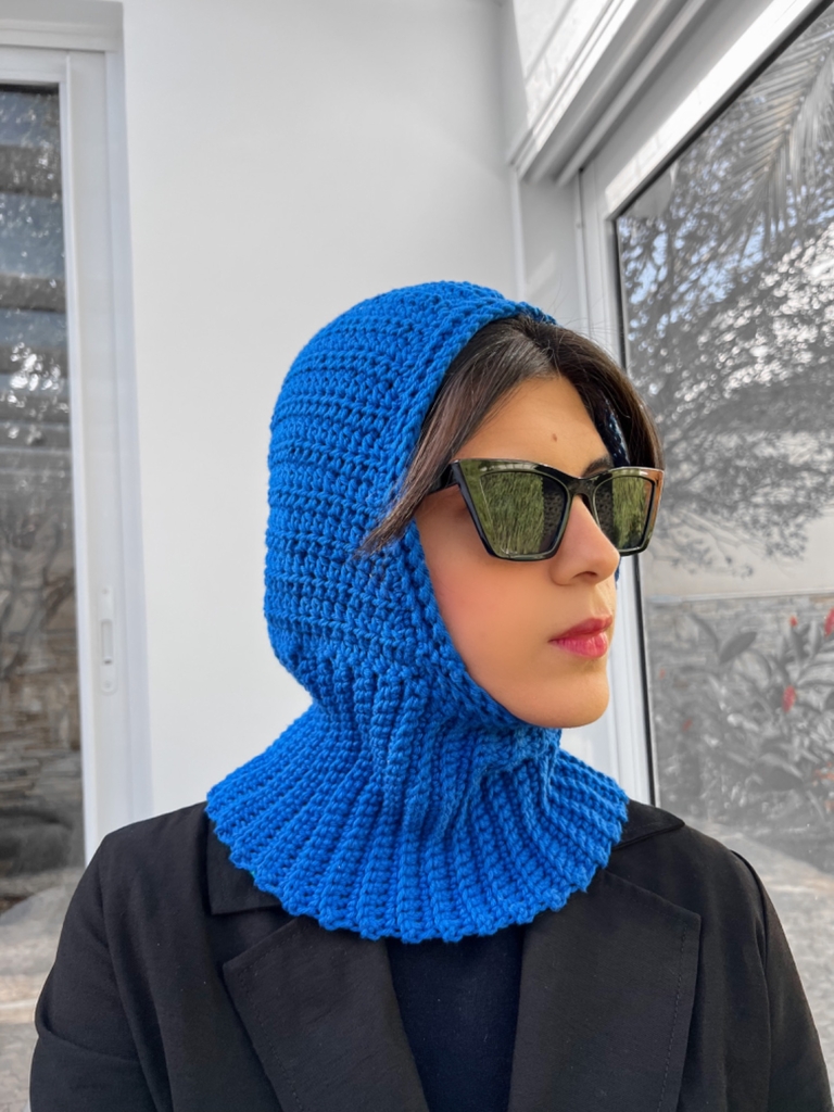 Balaclava de crochê OUT OF THE BOX Azul Crocê