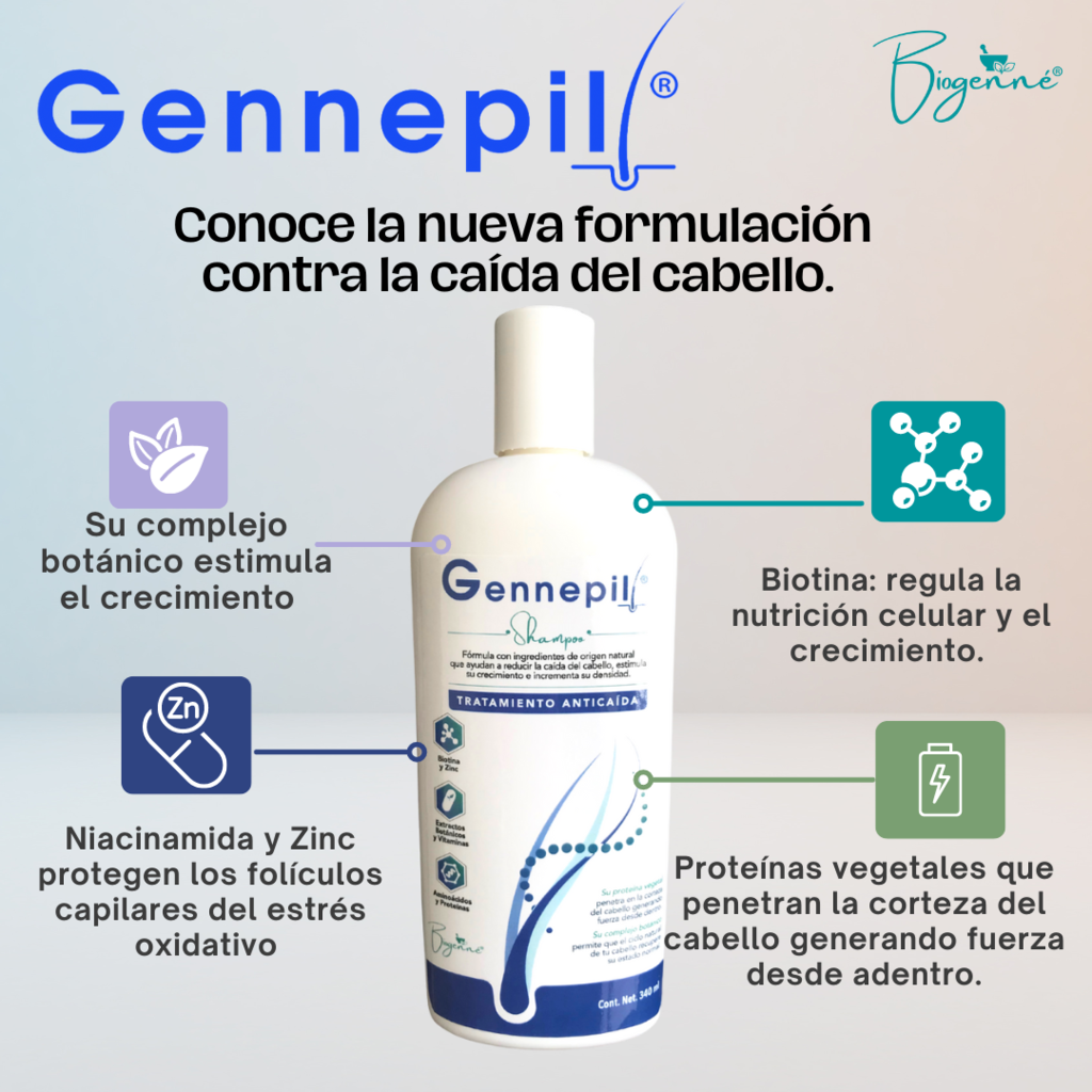 Opiáceo haz la licenciatura Gennepil Shampoo Tratamiento Anticaida - Biogenné