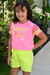 Conjunto Blusa em meia malha e tela e shorts em Sarja com brilho - LE PETIT