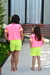 Conjunto Blusa em meia malha e tela e shorts em Sarja com brilho - LE PETIT - loja online