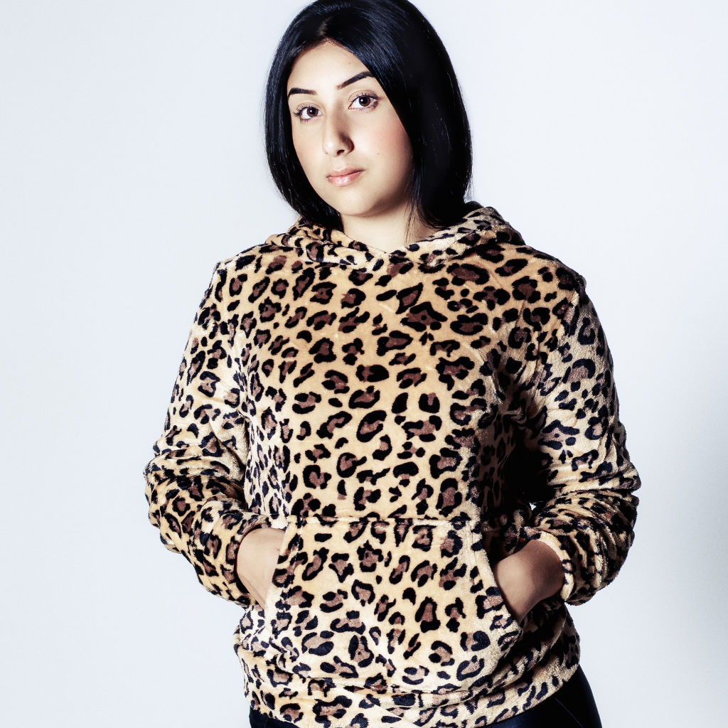 leopard print moletom com capuz blanket