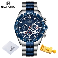 Naviforce relógios masculinos 2021 luxo ouro negócios clássico relógio de quartzo analógico esporte à prova dwaterproof água aço banda relógio de pulso na internet