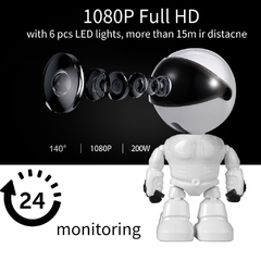 Câmera robô tuya, alexa, echo, 1080p, hd, monitor para bebê, wi-fi, áudio bidirecional, ip, visão noturna, detector de movimento, casa inteligente