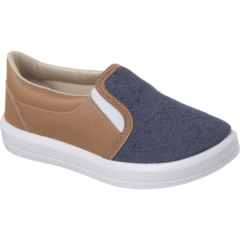 Tênis Juvenil Infantil Slip On Masculino - Azul/Jeans