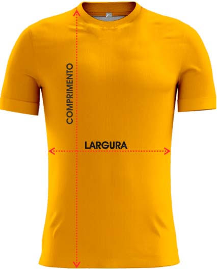 Modelo de Comprimento e Largura Camisa Infantil Athletic Club