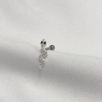 Piercing Tragus Cartilagem Cobra Prata 925