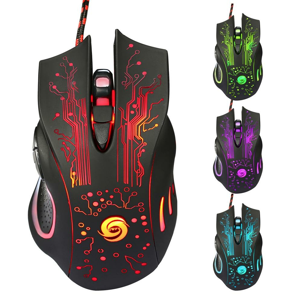Sala-Deco Wired Backlight Game Mouse Gamer 6 Buttons DPI Adjustment LED Optical Game Mouse Built-in Heavier Iron For PC Laptop Por Gamer