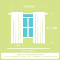 Imagem do Cortina Infantil Chuva De Amor Tecido Premium 2,60x1,50m