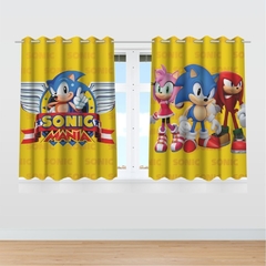 Cortina Sonic Mania Em Tecido Quarto Menino 2,60x1,50 Mod 1 - comprar online