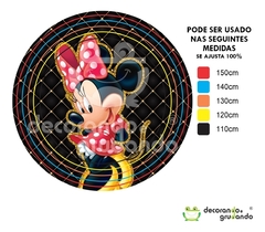 Trio Capa Cilindro + Painel Redondo Minnie Disney - decorandoegrudando.com.br