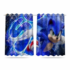Cortina Sonic Mania Em Tecido Quarto Menino 2,60x1,50 Mod 2 - comprar online