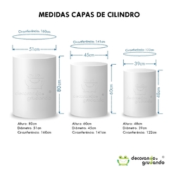 Trio Capa Cilindro + Painel Redondo Enrolados 03 Tecido - loja online