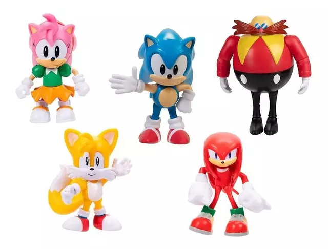 Sonic Boom 3 Action Figure Bundle - Sonic Tails Amy Knuckles Dr Eggman