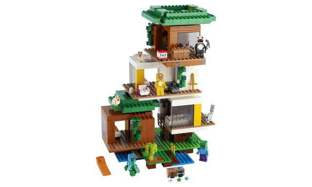 100% original] lego®Minecraft™21174 a moderna casa da árvore (909 peças)