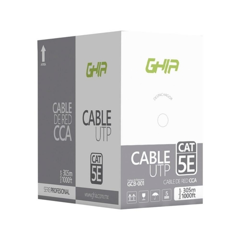 Bobina De Cable Utp Cat6 Ghia Cca Blanco 100M 23 Awg 328Ft Certificacion Ce  Rohs GCB-059 - GCB-059