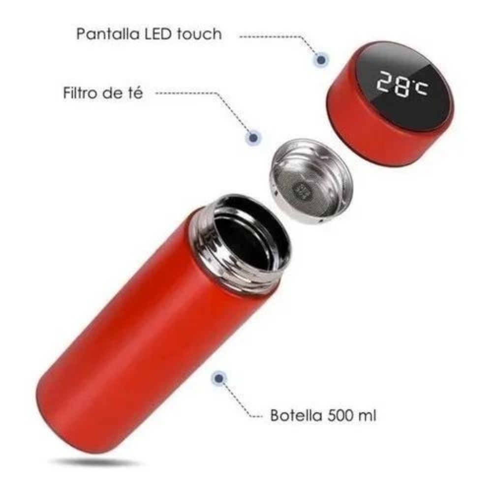 Termo Inteligente Caliente y Frio Led 500ml con Filtro GENERICO