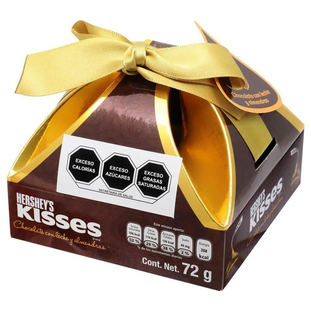 CHOCOLATE HERSHEYS KISSES SECRET ALMENDRA 72G