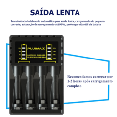 Carregador de bateria para aaa/aa bateria recarregável Voxlink 4 slot com indicador led ni-mh/ni-cd e proteção contra curto-circuito - comprar online