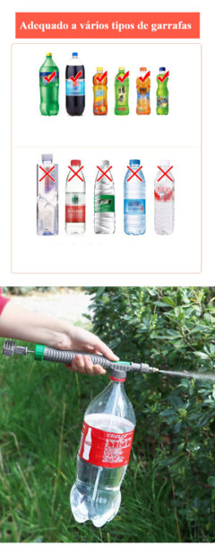Ferramenta de Rega de Jardim - Bomba de Ar de Alta Pressão Manual Garrafa Pet - WebShopp