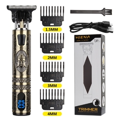 Máquina de corte cabelo elétrico T9 USB recarregável barbeador homem aparador para barbeiro profissional aparador barba - WebShopp