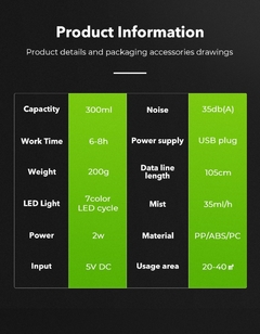 Umidificador de Ar Elétrico de Grão de Madeira - USB Mini - com Aroma Essencial, Difusor de Óleo Ultrassônico e luz de LED - loja online