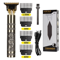 Máquina de corte cabelo elétrico T9 USB recarregável barbeador homem aparador para barbeiro profissional aparador barba - comprar online