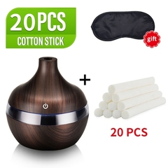 Umidificador de Ar Elétrico de Grão de Madeira - USB Mini - com Aroma Essencial, Difusor de Óleo Ultrassônico e luz de LED
