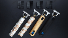 Imagem do Máquina de corte cabelo elétrico T9 USB recarregável barbeador homem aparador para barbeiro profissional aparador barba